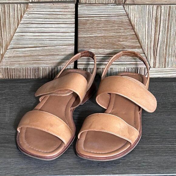 Talbots Womens Brown Leather Sandals Size 8AA Strappy Casual - Picture 2 of 5